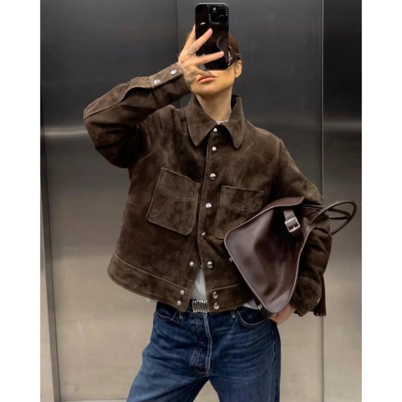 Mango Brown Suede Jacket - Picture 15 of 16